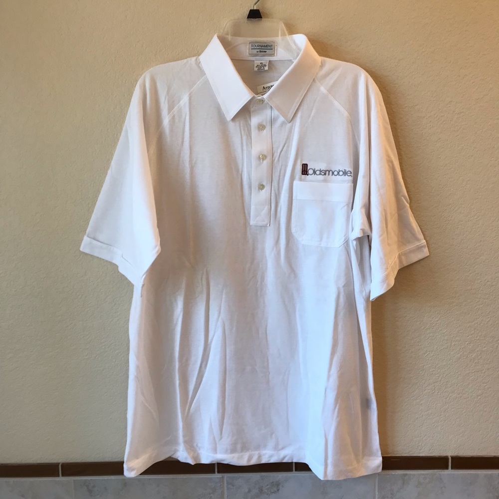 Vintage 90s Oldsmobile Golf Polo Shirt NEW Size XL White Short Sleeve Deadstock